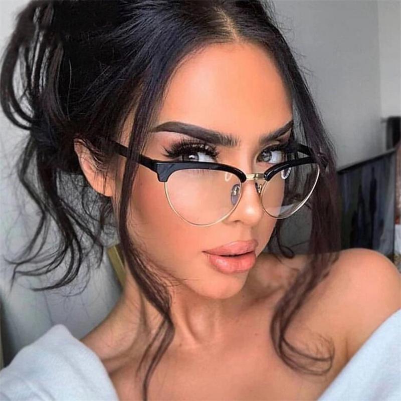 Полурамка, синий свет, блокирующие кошачий глаз, оптические очки с рецептом, женские фотохромные очки для близорукости, 0-0,5-0,75-6