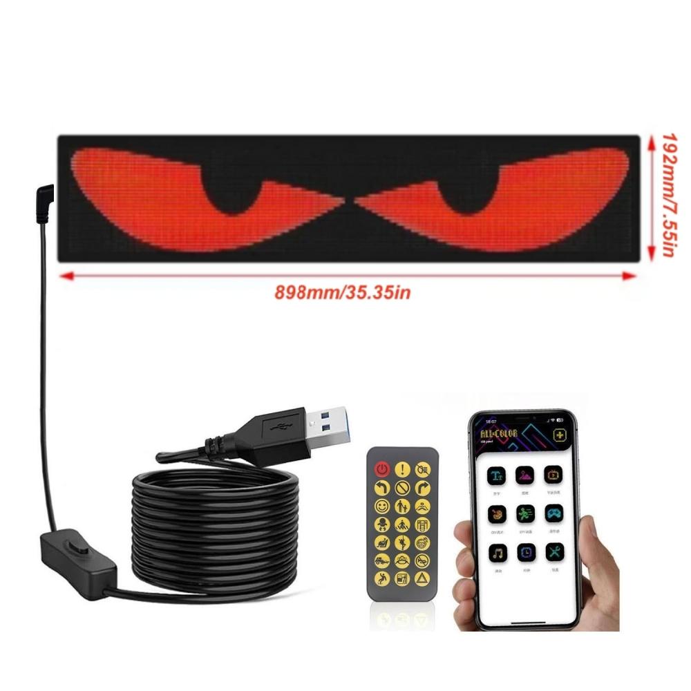 Светодиодные глаза для лобового стекла Анимированные светящиеся автомобильные глаза Гибкий светодиодный дисплей Программируемые гибкие светодиодные знаки Светодиодный экран для автомобиля