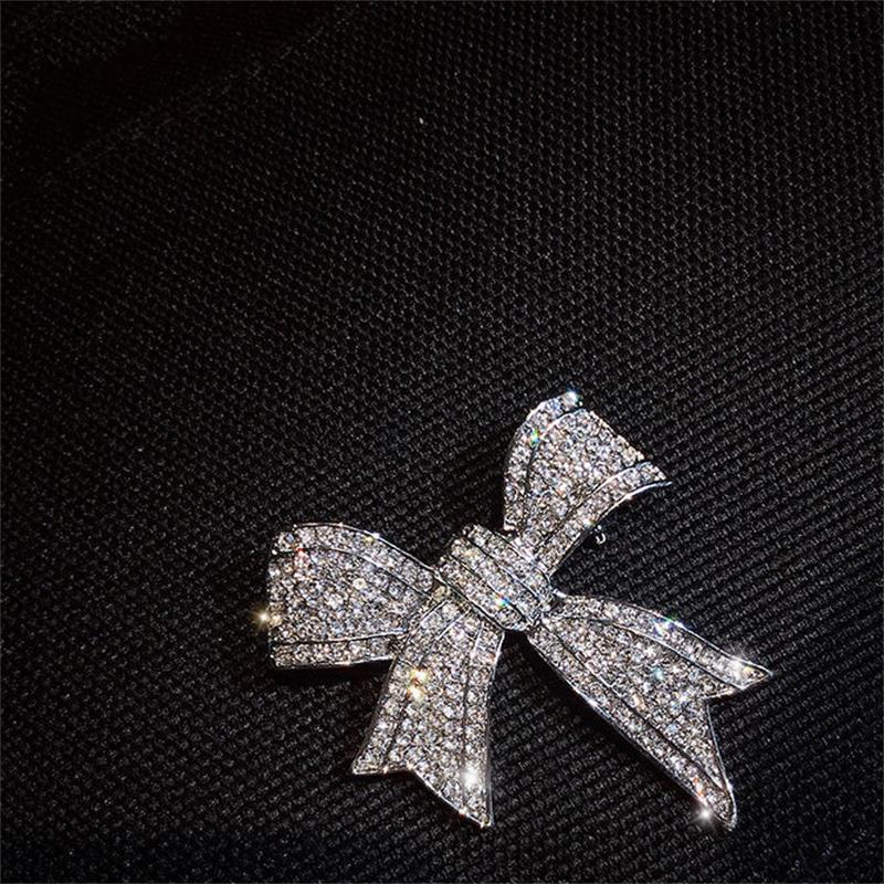 Bow Brooches For Women Bowknot Brooch Pin Vintage  Jewelry Accessories Suit Anti-Light Corsage