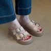 Casual Shoes One-shoulder Shoes Muffin Thick-soled Versatile Flip-flops with Buckles