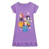 Kids Girls Anime Cartoon K-POP Rumi Zoey Mira Print Pleat Short Sleeve Casual Round Neck Dress