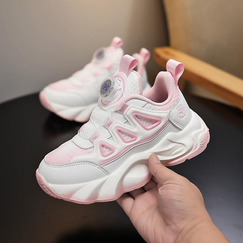 Дышащие сетчатые кроссовки для бега для девочек, модные спортивные повседневные кроссовки для учеников начальной и средней школы, осенняя коллекция 2025