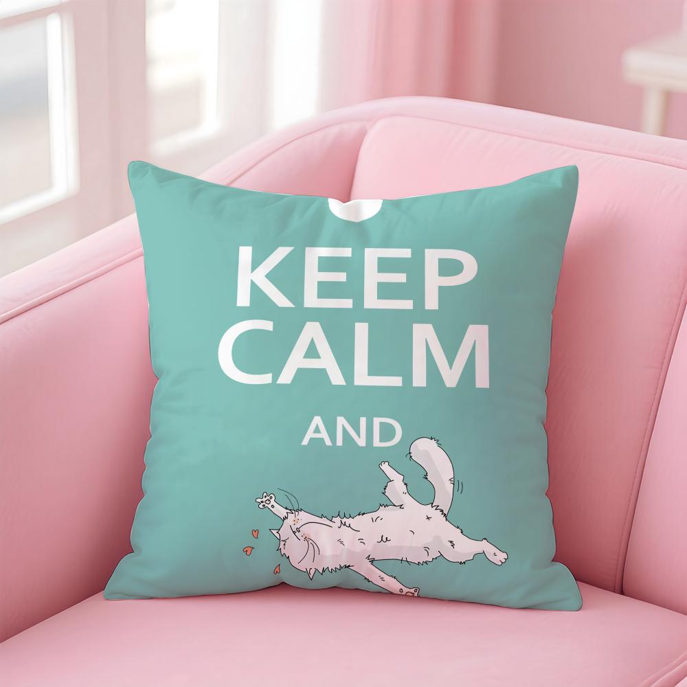 Модная Минималистичная Повседневная Чехол для Подушки Аниме K-Keep Calm Наволочка Мягкая Приятная Ткань и Скрытая Молния