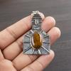 Натуральный камень Тигровый глаз 925 пробы Стерлинговое Серебро Ювелирное изделие Дизайнерский Подвеска 2,2" AJP-1964