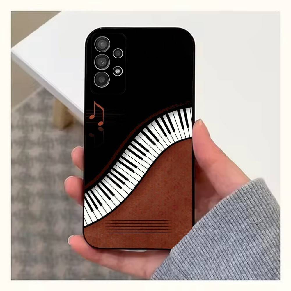 Чехол-футляр с рисунком пианино для Samsung S10, Plus, S9, S22, S25, Ultra, S24, S21, S20, S23, FE, Lite, Мягкий силикон, Черный
