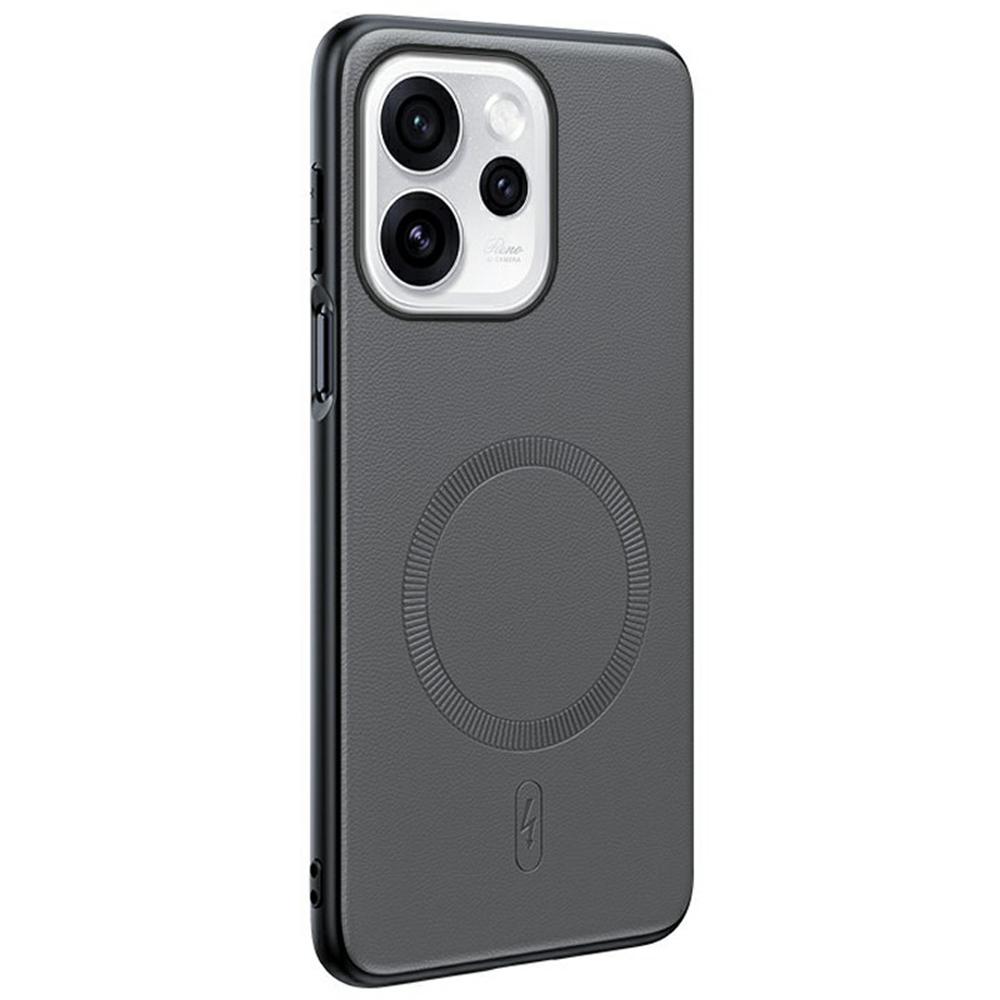 Для Oppo Reno15 5G (Глобальный)/Reno15c 5G (Китай) Магнитный Чехол Покрытый Кожей TPU + PC Чехол для Телефона