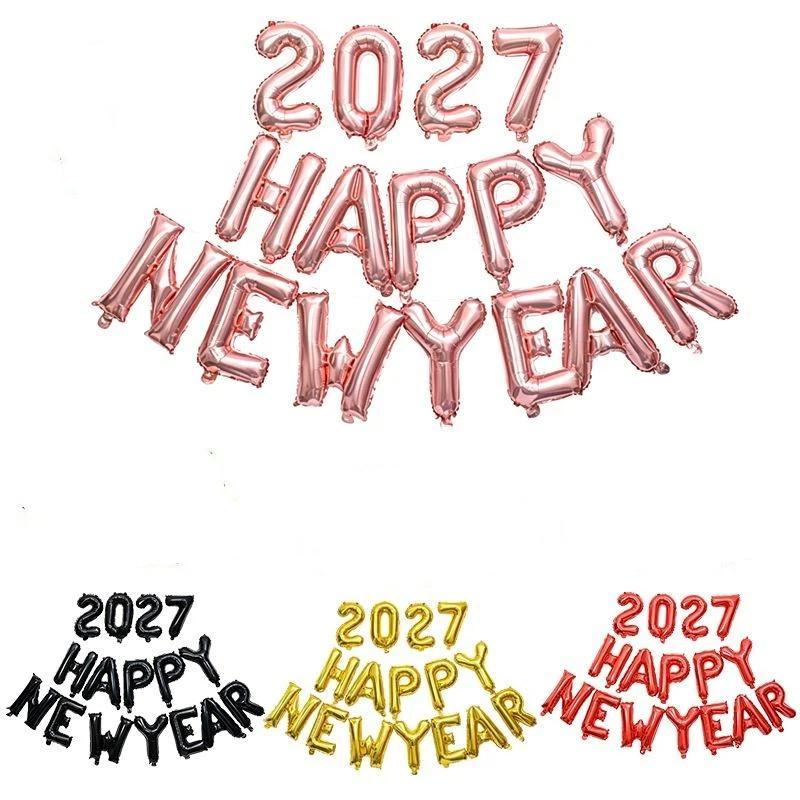 Воздушные шары с цифрами 2027, 16 дюймов, большие, фольгированные, 2027 год, Рождество, Выпускной, День Рождения, Украшение для вечеринки