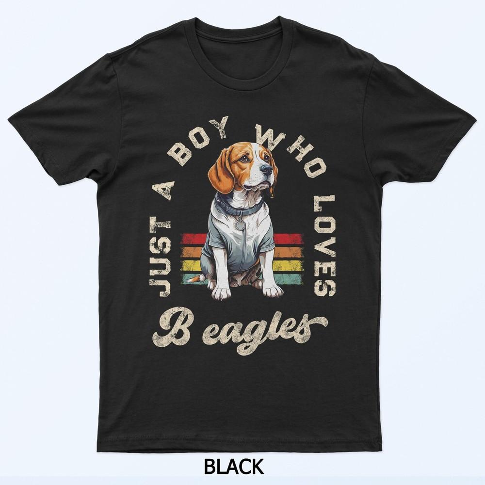 Boy Who Loves Beagles Funny Beagle Dog Breed Lover Owner T-Shirt