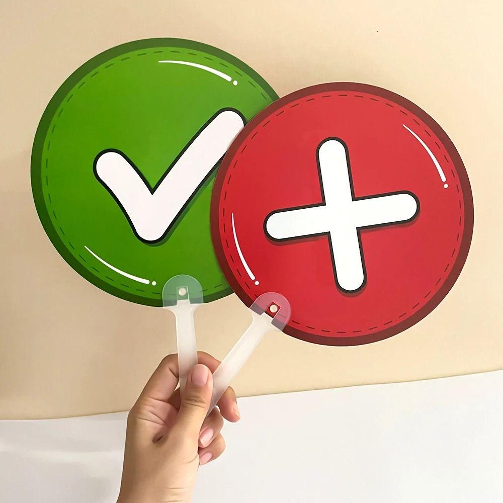 8pcs Expression Judges' Cards Yes/No Hold Up The Sign Hand Held Response Card Party Game