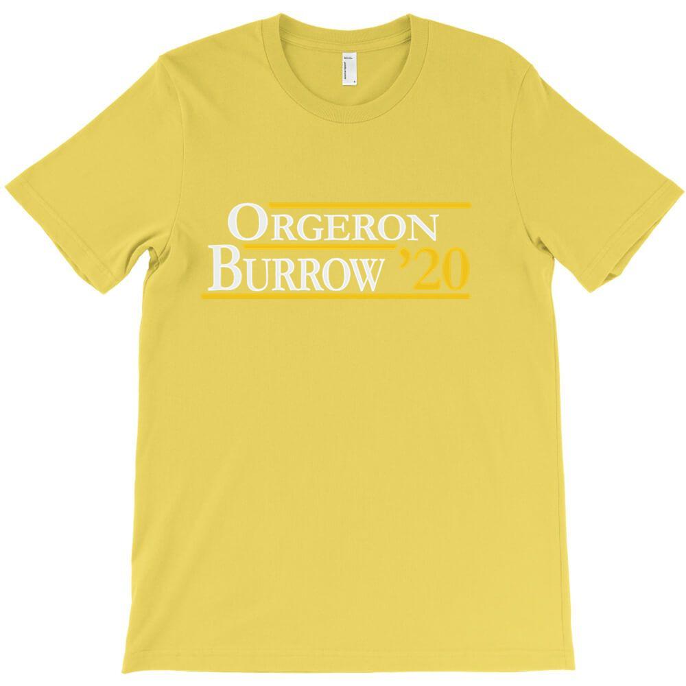 Orgeron And Burrow In For Dark T Shirt Cheap Hombre Short Sleeve Crew Neck
