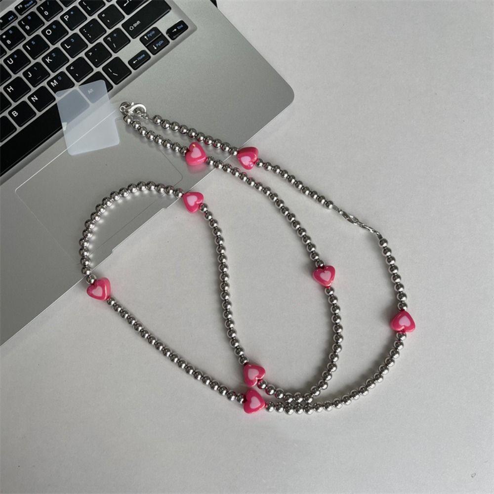 Длинная длинная цепочка для телефона через плечо Сердце Шнурок для мобильного телефона Модная цепочка для мобильного телефона Девушки