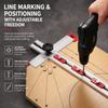 T-shaped Marking Gauge 3-in-1 Woodworking Tool Wide Range Drilling Ruler  Furniture Craft