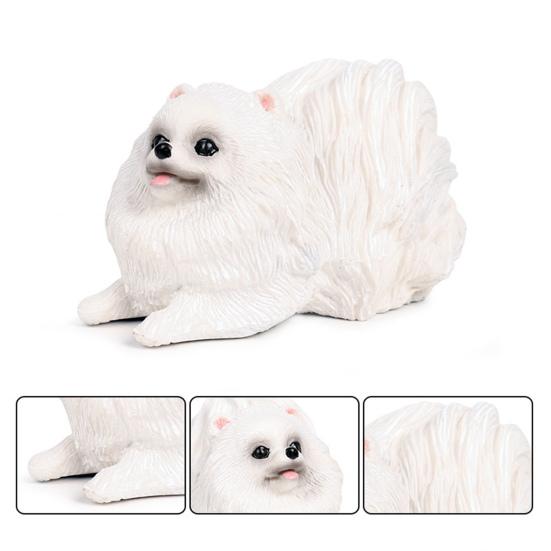 Симуляция Модель Померанского Шпица Живой Внешний Вид Животное Ремесло Украшение Реалистичная Статуэтка Щенка Миниатюрная Фигурка Твердый Пластик Игрушка Собака Домашний Питомец Настольная