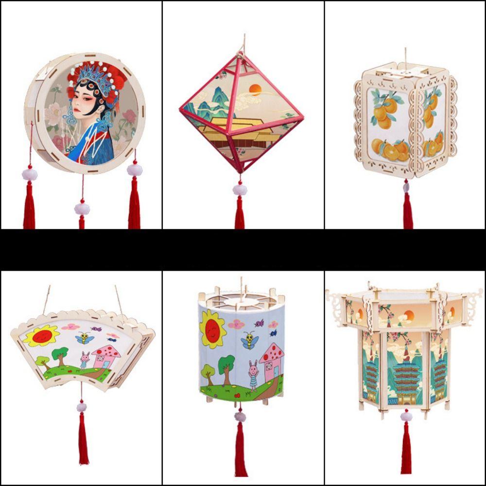 Деревянный фонарь для праздника середины осени, креативный подвесной светильник ручной работы в китайском стиле, светящийся светодиодный фонарь, декор для вечеринки