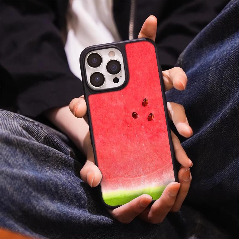 Летняя красная арбузная подходит для чехла на мобильный телефон IPhone17promax 15 матовый PC16 креативный 13 личность 14 большие отверстия