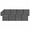 Fence Panel Set 9 pcs WPC and Aluminum Gray