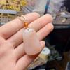 Изысканное золотое шелковое подвесное ожерелье с изображением цветущего персика и нефрита, унисекс