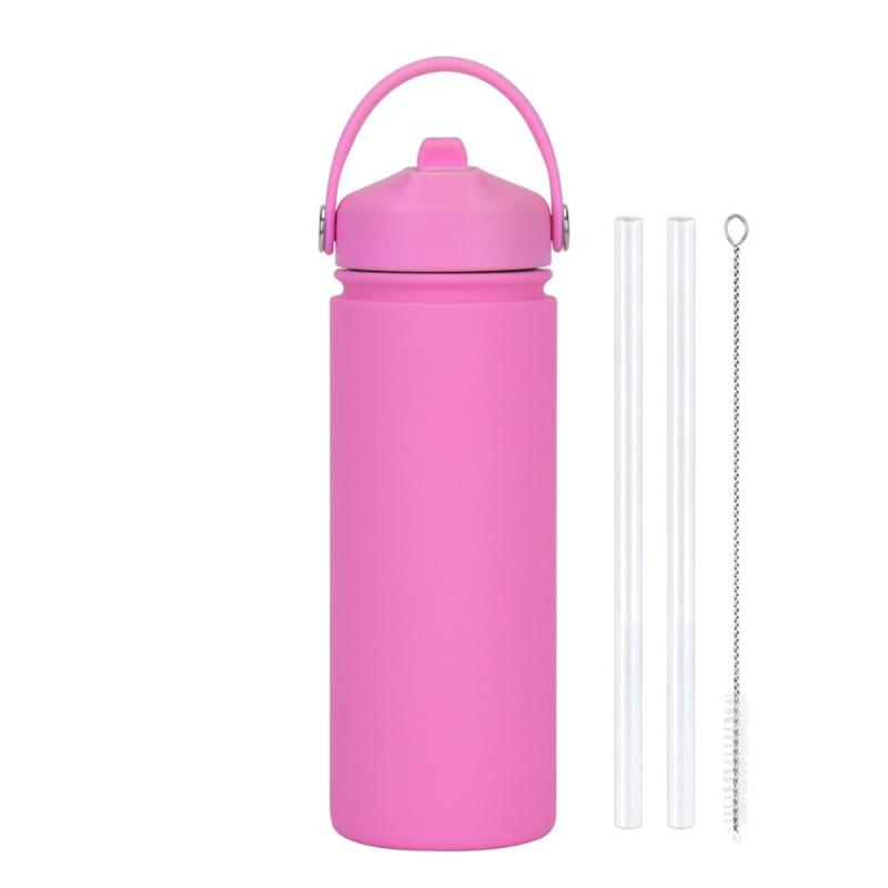 550ml Stainless Steel Insulated Travel Water Bottle With Wide Mouth Carry Strap Sip Lid Outdoor Sports Daily Use