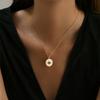 French Style Evil Eye Round Pendant Inlaid Zircon Light Luxury Clavicle Necklace For Women