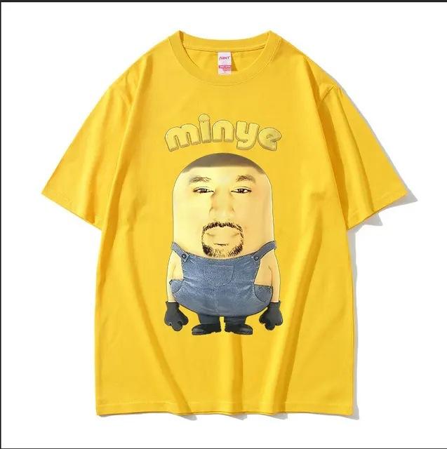 Funny Kanye West Minye Meme Tee Shirt Unisexs Vintage Fashion Cotton Short Sleeve Tshirt Unisex Hip Hop ONeck Clothing T Shirts