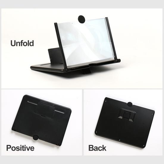 Mobile Phone Screen Magnifier 3D High-definition Magnifying Projector Screen Enlarger for Movies Videos Gaming Foldable Phone Stand