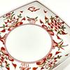 Arita ware square plate, hand-painted Denpeigama Mingli red-painted square plate, approximately 17cm