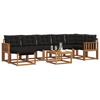 Outdoor Sofa Set with Cushions 8 pcs Natural and Black