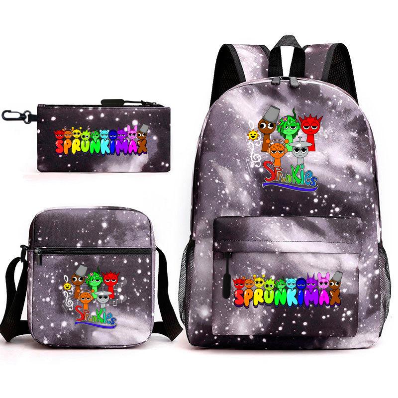 Rhythm Box Peripheral Elementary School Bag Starry Sky Backpack Three-piece Set