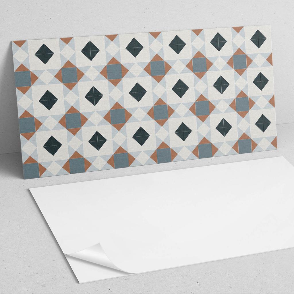 Panel Dekoracyjny Winylowy Samoprzylepny Z Nadrukiem 100X50 Cm Geometryczny Wzór Kafli