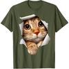 Funny Orange Cat Lady Cute Kitten Torn Cloth Cats Lover T-Shirt