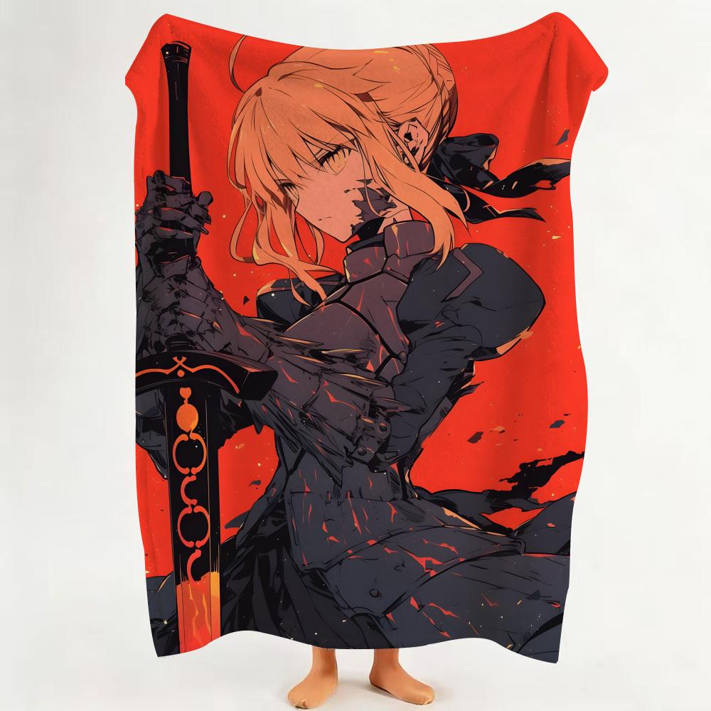 Game F Fate G Grand O Order Flannel Blanket Suitable for Sofa Living Room Bedroom