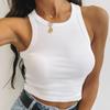 Womens Sexy Sleeveless Round Neck Thread Crop Tops Workout Cute Racerback Cropped Tank Tops Summer Bra Top Camisoles
