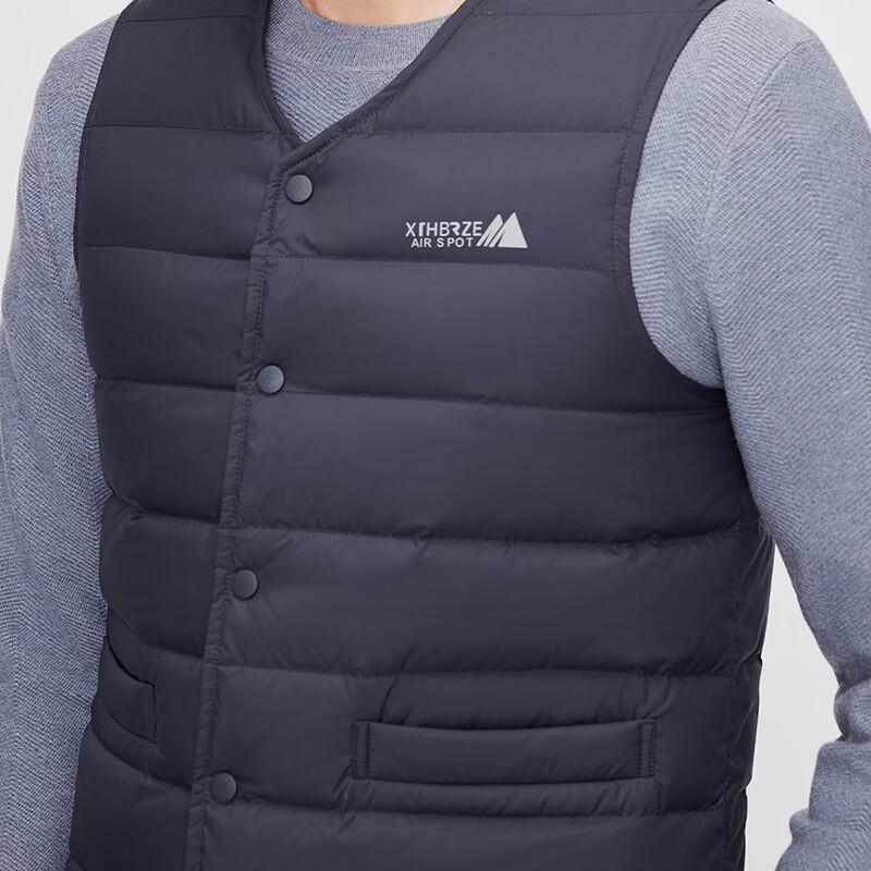 SNOWFLYING Men's V-Neck Printed Duck Down Vest