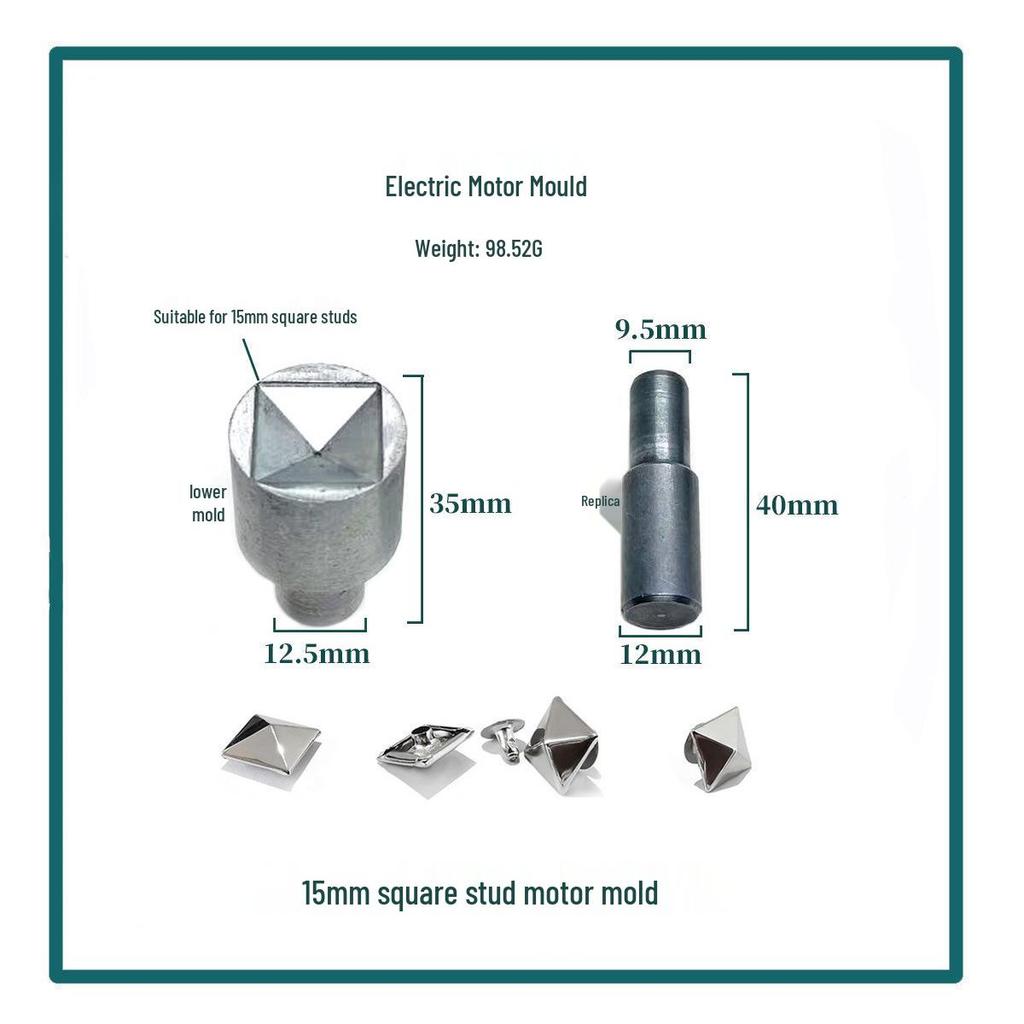 Four-Sided Pyramid Motorcycle Rivet Mold with Square Studs