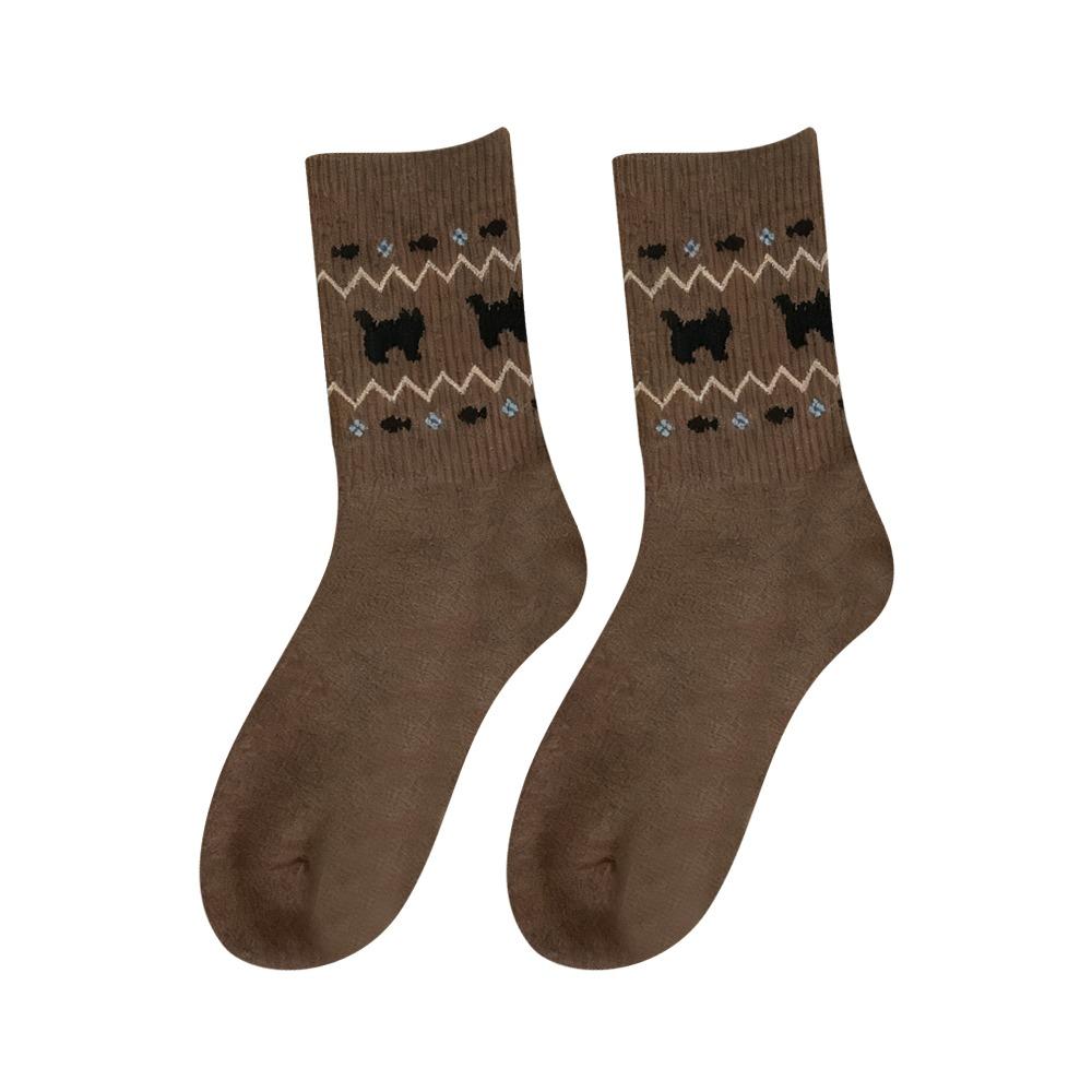 1/4 Pairs Warm Medium Tube Tights Anti-Cold Mid-calf Socks Harajuku Stacked Socks Autumn Winter
