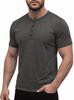 Men's Elastic Henley Collar Short-sleeved T-shirt - Fashionable and Popular Design.