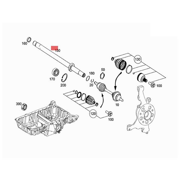 A2213300701 Карданный вал для Mercedes-Benz C-Class C280