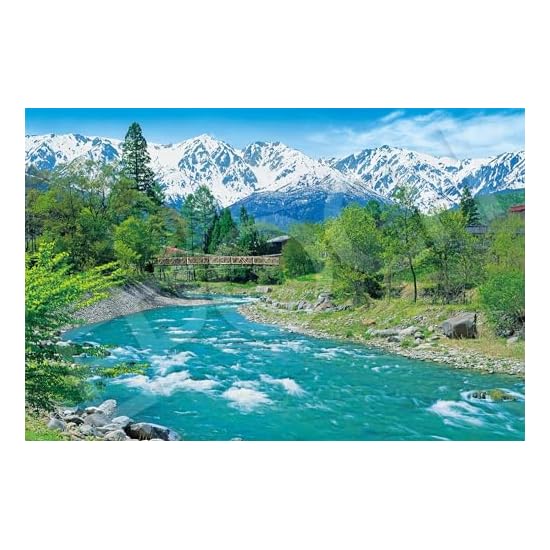 EPOCH 1000-Piece Jigsaw Puzzle: Three Mountains of Hakuba and Clear Stream - Nagano (50x75cm) 09-043