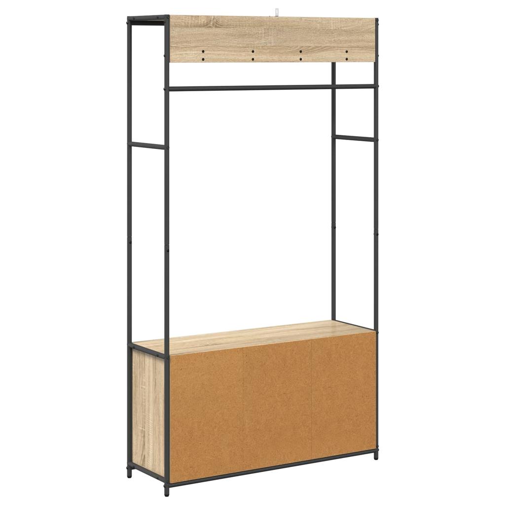 Coat Rack with Shoe Bench Sonoma Oak Engineered Wood