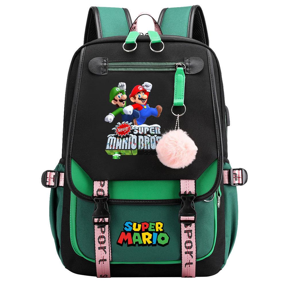 Super Printed Usb Teen Student School Bag Men'S And Women'S Casual Webbing Flip Backpack