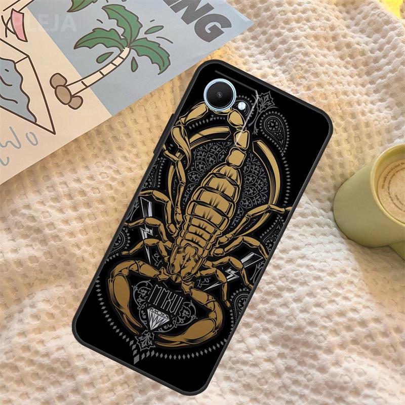 Чехол-Скорпион для Realme C67 C63 C55 C51 C75 C61 C53 C35 C65 C71 11 12 13 14 15 Pro Plus GT6 GT7 Pro