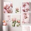 Скандинавские розовые цветы, пейзаж, роза, пион, лепестки тюльпана, постеры, холст, живопись, настенные художественные фотографии для украшения гостиной