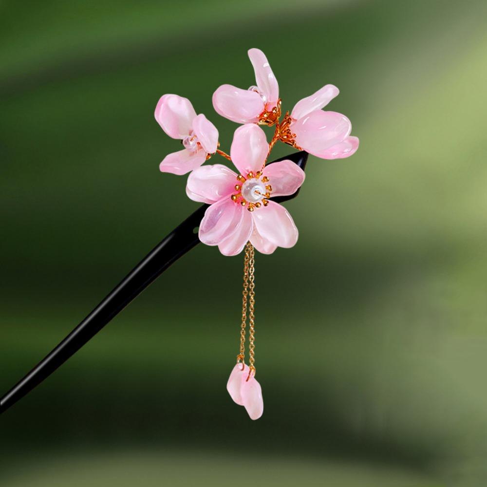 Vintage Flower Hairpin Flower Hairpin Fork Jewelry Accessories New Chinese Hair Stick  for Hanfu