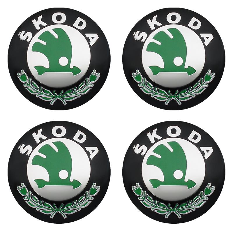 JIYQ3 4Pcs 56/60mm Car Wheel Center Hub Caps Sticker Rim Cover Emblem Badge For Skoda Octavia 2 3 a5 a7 Fabia Kamiq Kapoq Kodiaq Rapid