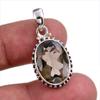 Natural Smoky Quartz Gemstone Handmade 925 Solid Silver Gift Pendant 1.25" R9s06