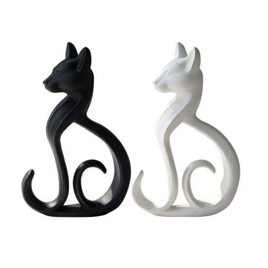 3D-печатная фигурка кошки xiaobudian, Минималистичная элегантная сидящая скульптура, Современное животное-украшение для домашнего офиса, полки, декора