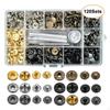 Snap Fastener Kit,Metal Snaps Buttons with Fixing Storage Box, 6 Color Clothing Kit for