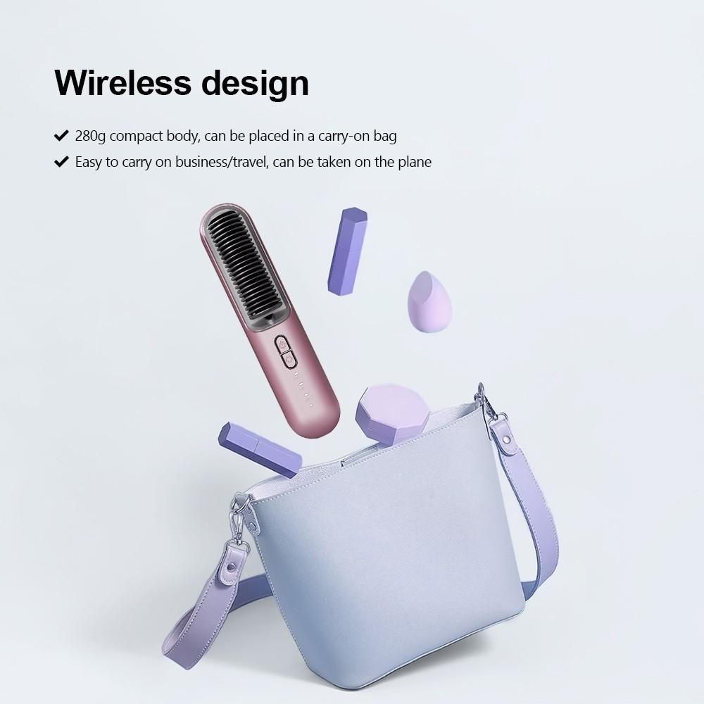 Wireless Hair Straightener Comb Negative Ion Hair Care Hair Curler USB Rechargeable Professional Hair Straightening Brush