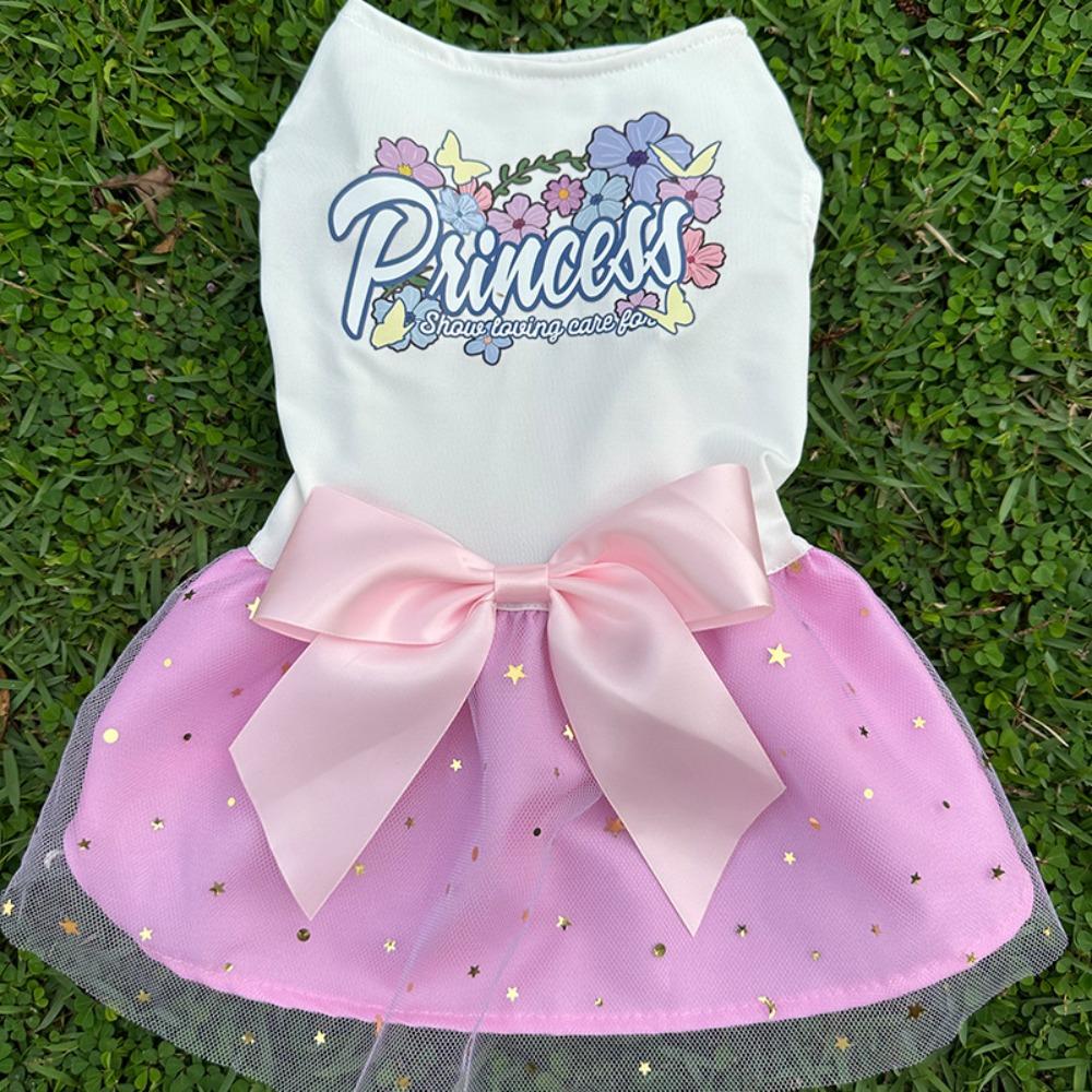 Fashion Sequin Dog Dress Mesh Lightweight Dog Princess Dress Breathable Pet Puppy Clothing Summer Season
