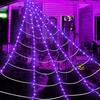 Halloween Spider Web Lights 250 LED Waterproof Net Lights with Spider Remote Control Cobweb for Yard House Garden Outdoor